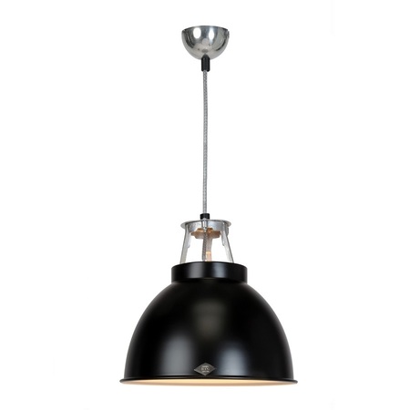 ORIGINAL BTC Titan Size 1 Pendant Light - Schwarz mit weißer Innenausstattung