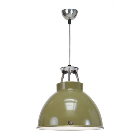 ORIGINAL BTC Titan Size 1 Pendant Light - Olivgrün mit Innenausstattung in Bronze