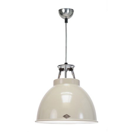 ORIGINAL BTC Titan Size 1 Pendant Light - Kittgrau mit weißer Innenausstattung