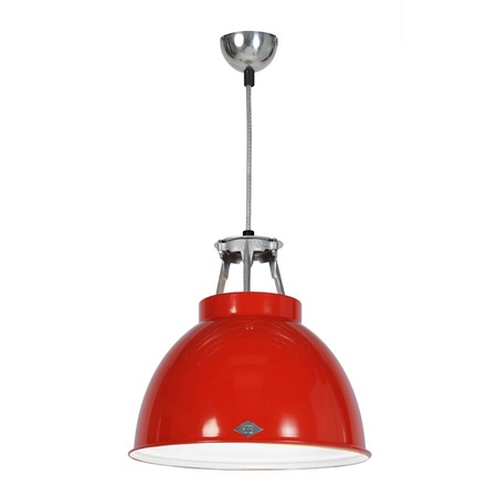 ORIGINAL BTC Titan Size 1 Pendant Light - Rot mit weißer Innenausstattung