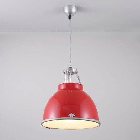 ORIGINAL BTC Titan Size 1 Pendant Light - Rot mit geätztem Glas