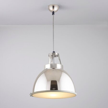 ORIGINAL BTC Titan Size 1 Pendant Light - Natürliches Aluminium mit geätztem Glas