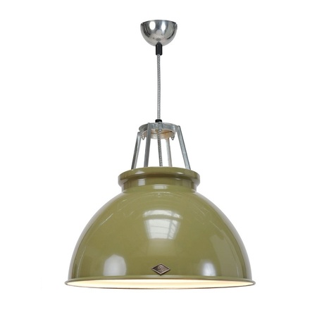 ORIGINAL BTC Titan Size 3 Pendant Light - Olive Green with White Interior