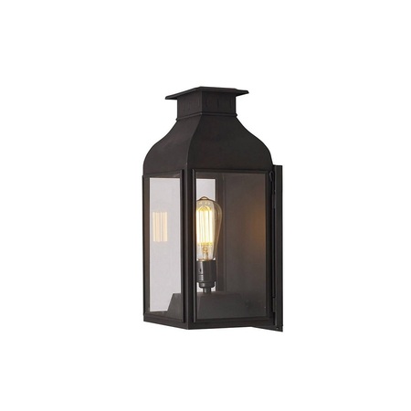 ORIGINAL BTC Wall Lantern Weathered Brass, Clear Glass