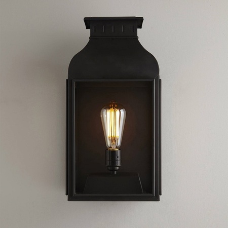 ORIGINAL BTC Wall Lantern Weathered Brass, Clear Glass