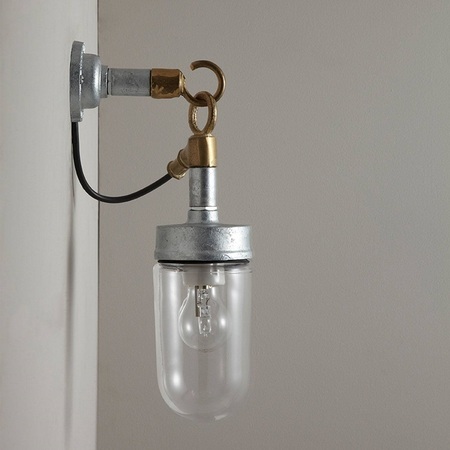 ORIGINAL BTC Well Glass Wall Light, Galvanised