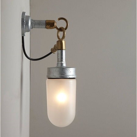 ORIGINAL BTC Well Glass Wall Light, Galvanised