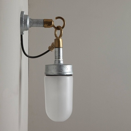 ORIGINAL BTC Well Glass Wall Light, Galvanised