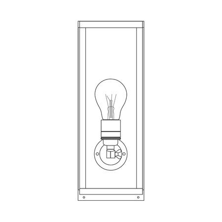 ORIGINAL BTC Narrow Box Wall Light, Ext Glass, Weathered Brass
