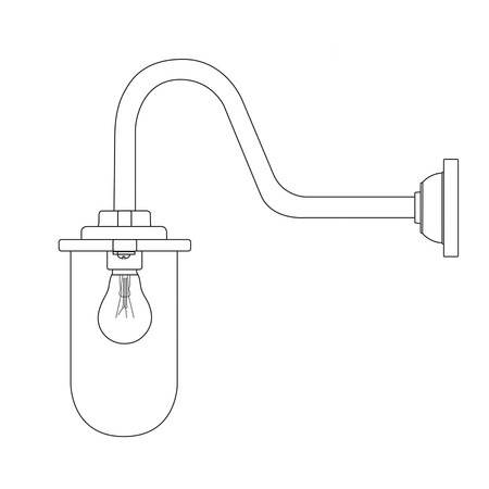 ORIGINAL BTC Bracket Light, 100W, Corner, Swan Neck
