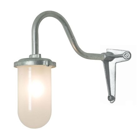 ORIGINAL BTC Bracket Light, 100W, Corner, Swan Neck - Galvanised, Frosted