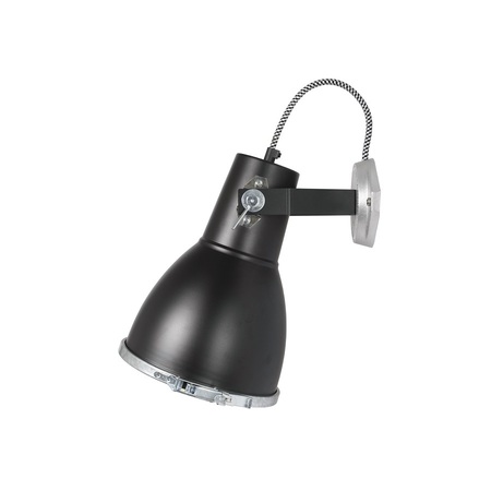 ORIGINAL BTC Stirrup 2 Wall Light with Etched Glass - Black