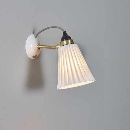 ORIGINAL BTC Hector Medium Pleat Wall Light - Naturweiß