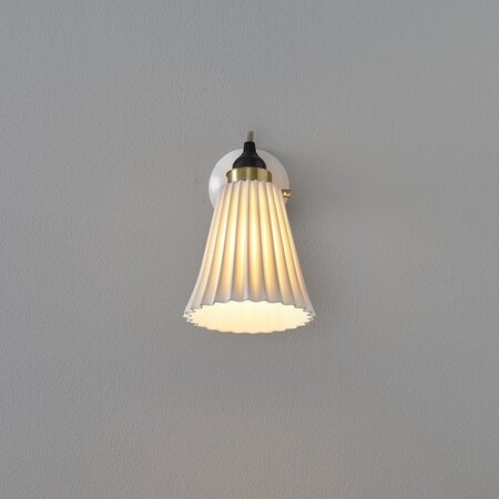 ORIGINAL BTC Hector Medium Pleat Wall Light - Naturweiß
