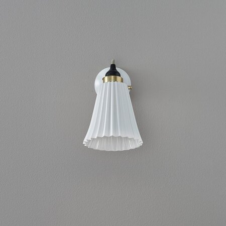 ORIGINAL BTC Hector Medium Pleat Wall Light - Naturweiß