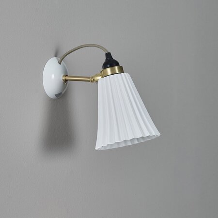 ORIGINAL BTC Hector Medium Pleat Wall Light - Naturweiß