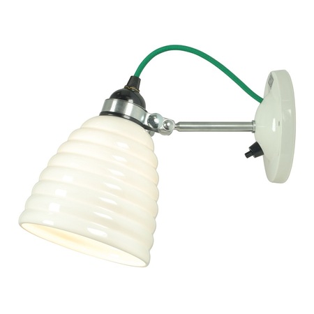 ORIGINAL BTC Hector Bibendum Wall Light, Switched - Natural white with green cable