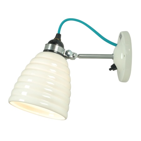 ORIGINAL BTC Hector Bibendum Wall Light, Switched -  Natural white with turquoise blue cable