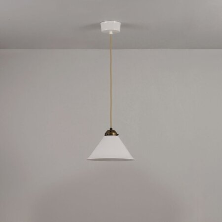 Original BTC Cobb Rise & Fall Small Pendant Light - Pendelleuchte - Natur mit antikem Messing