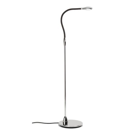 Original BTC Cirrus Floor Light - Stehleuchte - Nickel poliert mit schokoladenbraunem Leder