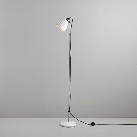 Original BTC Hector Bibendum Floor Light - Stehleuchte - Naturweiß mit schwarzem Flechtkabel