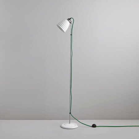Original BTC Hector Bibendum Floor Light - Stehleuchte - Naturweiß mit grünem geflochtenem Kabel