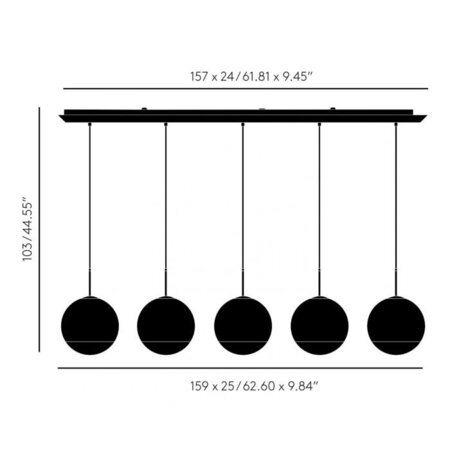 Tom Dixon Mirror Ball Gold Linear LED Pendant System - Pendelleuchten