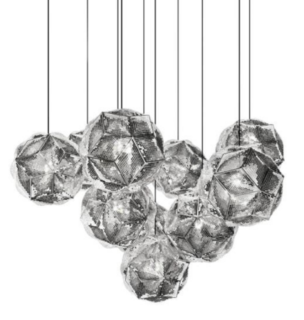 Tom Dixon  PUFF PENDANT SYSTEM MEGA - Pendelleuchte - Rostfreier Stahl