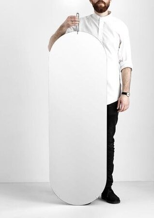 Moebe Tall Wall Mirror - Stainless Steel