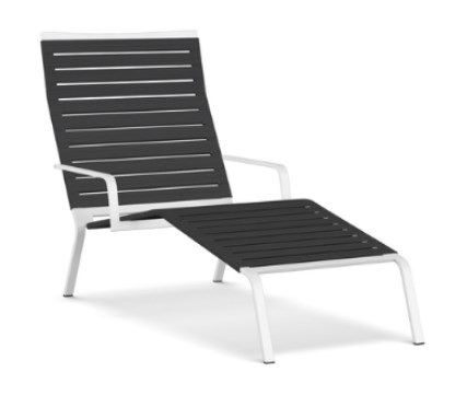 Kristalia Rest Chaiselongue - Gurte anthrazit - Weiss