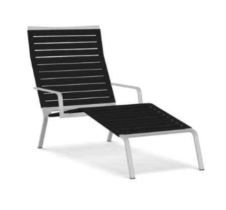 Kristalia Rest Chaiselongue - Gurte schwarz - Alu