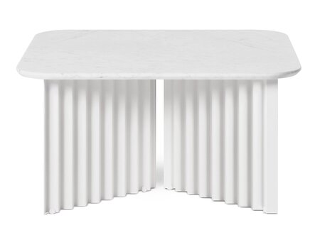 RS Barcelona Plec Rectangular Occasional Table Medium - Couchtisch 70x35,6x60 cm - Mamor - Weiß Carrara