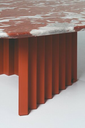 RS Barcelona Plec Rectangular Occasional Table Medium - Couchtisch 70x35,6x60 cm - Mamor - Rot Francia