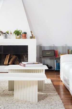RS Barcelona Plec Rectangular Occasional Table Medium - Couchtisch 70x35,6x60 cm - Stahl - Weiß