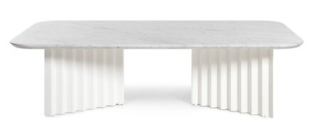 RS Barcelona Plec Rectangular Occasional Table Large - Couchtisch 115x30x60 cm - Mamor - Weiß Carrara