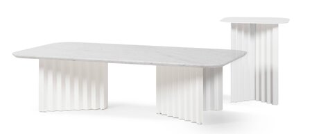 RS Barcelona Plec Rectangular Occasional Table Large - Couchtisch 115x30x60 cm - Stahl - Weiß