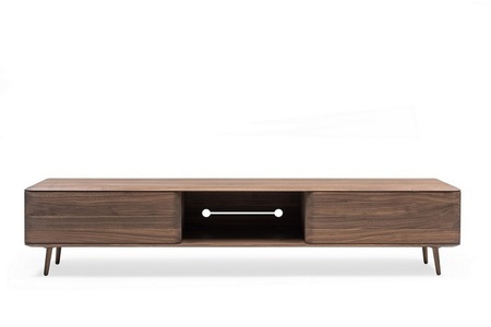 Woak Lowboard Malin With Wooden Legs-walnut