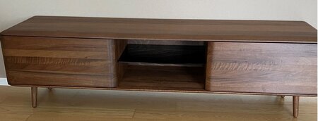 Woak Lowboard Malin With Wooden Legs-walnut