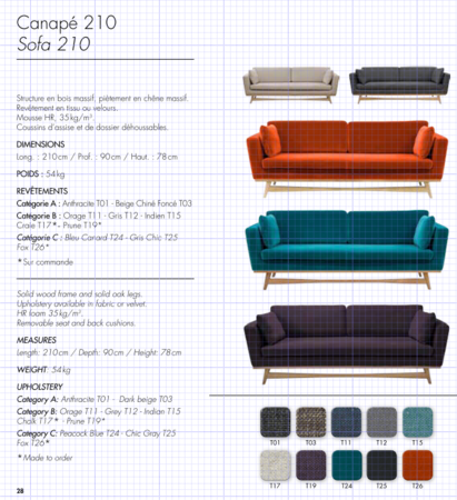 Stoffpalette Red Edition Sofa 210