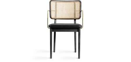 Red Edition Cane Chair - Black - Armrests oak black