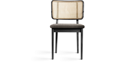 Red Edition Cane Chair - Fabric Caviar T37 (cat. C) - Without armrests black oak