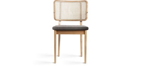 Red Edition Cane Chair - Fabric Caviar T37 (cat. C) - Without armrests oak