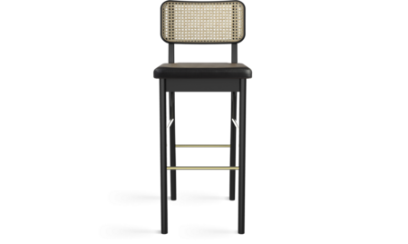 Red Edition High Cane Stool - Black - Black Oak