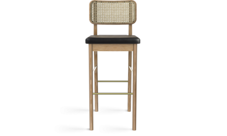 Red Edition High Cane Stool - Black - Natural Oak