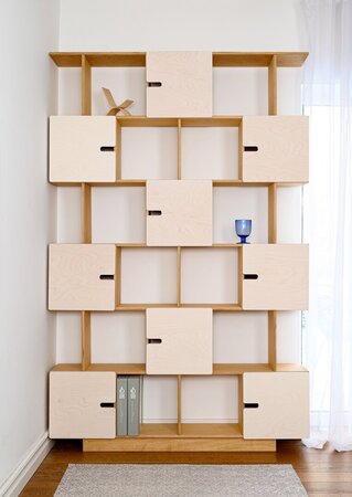 RADIS REGAL PIX MEDIUM- Light Oak, Türen Weiss Osmo