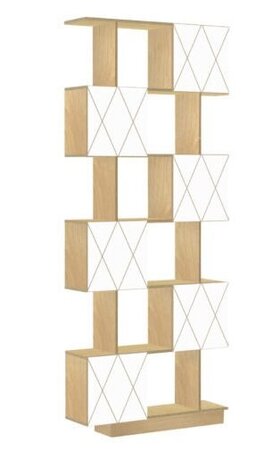 RADIS REGAL ROMB SMALL- Light Oak, Türen Weiß Cpl
