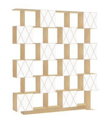 RADIS REGAL ROMB LARGE- Light Oak, Türen Weiß Cpl