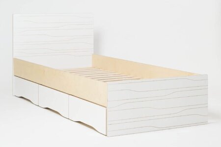 RADIS BETT DREAMY MIT BETTKÄSTEN - WEISS CPL, Seiten LIGHT OAK
