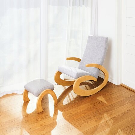 RADIS SCHAUKELSTUHL GEE - MEDIUM OAK, Stoff Light Grey SILVER