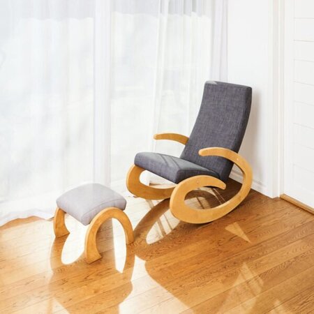 RADIS SCHAUKELSTUHL GEE - MEDIUM OAK, Stoff DUNKELGRAU